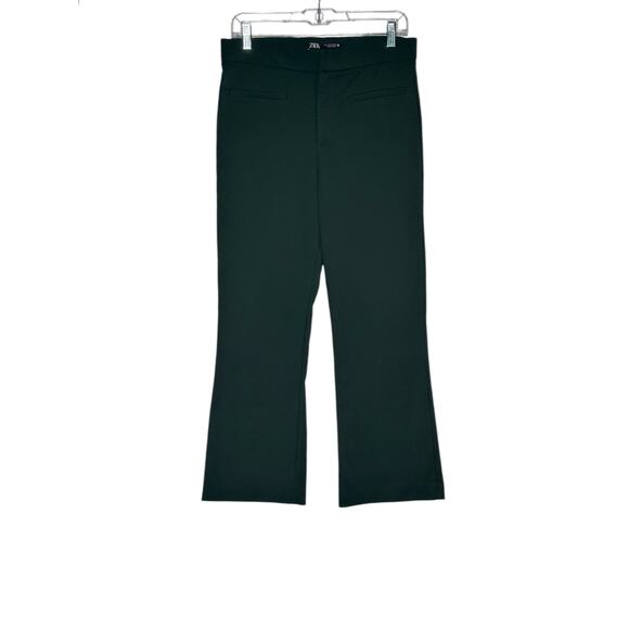 Zara dark green boot cut high waist cropped pants size Large - Picture 6 of 7